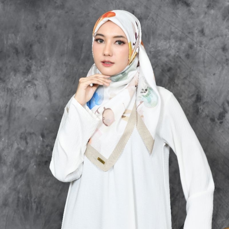 HIJAB PRINTING - HIJAB SEGI EMPAT MOTIF SIZE 115 X 115