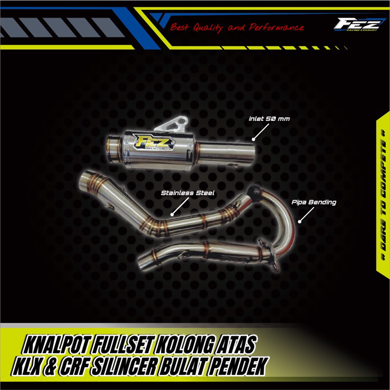 KNALPOT FULLSET KOLONG ATAS KLX & CRF BY FEZ RACING EXHAUST