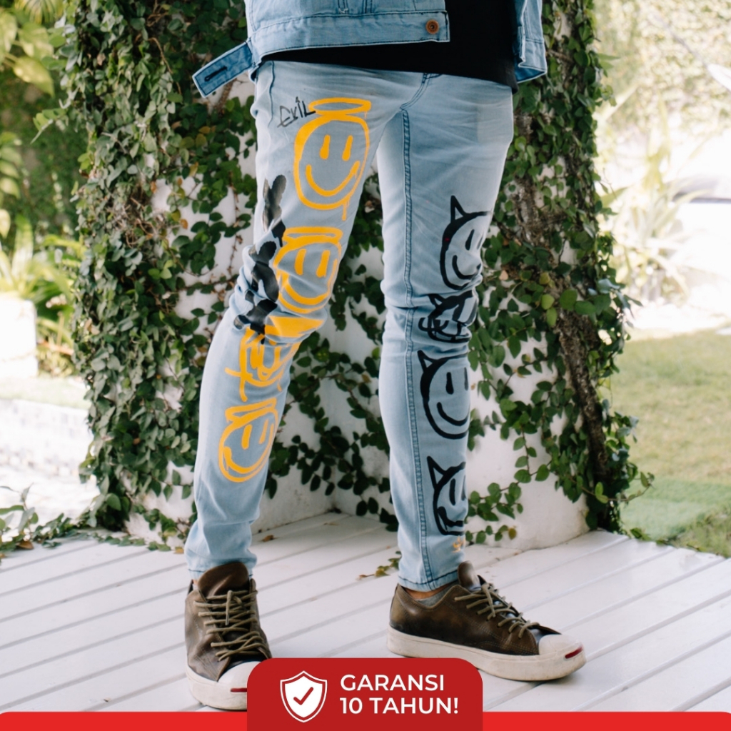 Papago - Celana Jeans Pria Skinny Slimfit Jeans - Evil Smile