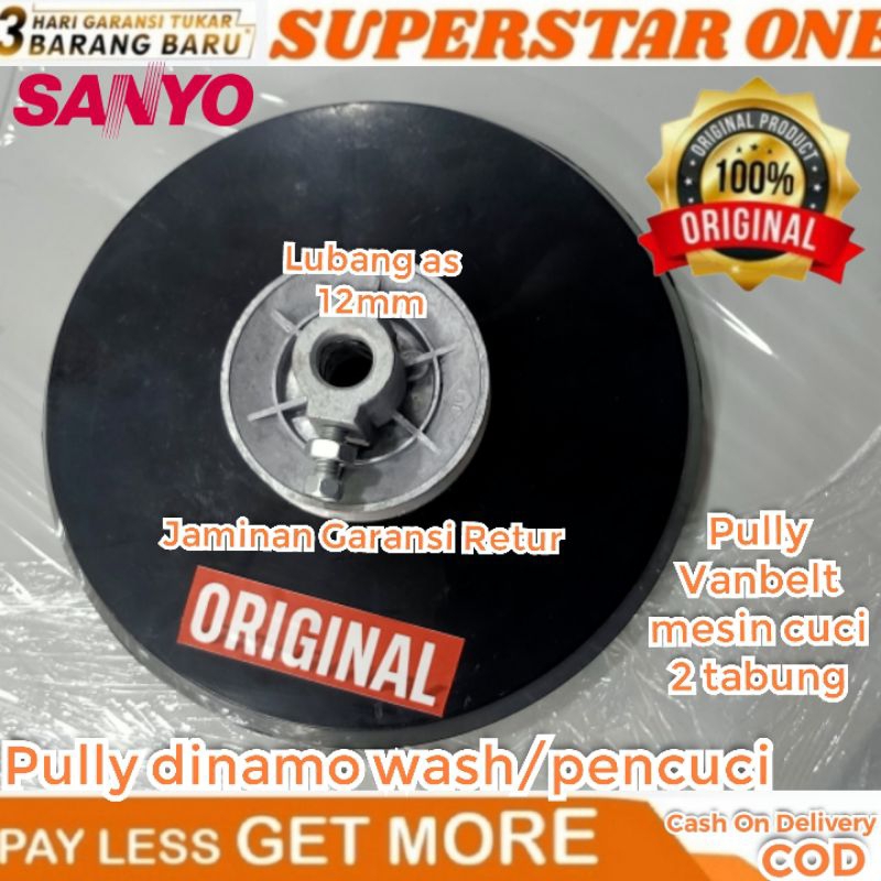Puli/pully/puly dinamo mesin cuci Sanyo 2 tabung/pully Vanbelt wash/pencuci as 12mm