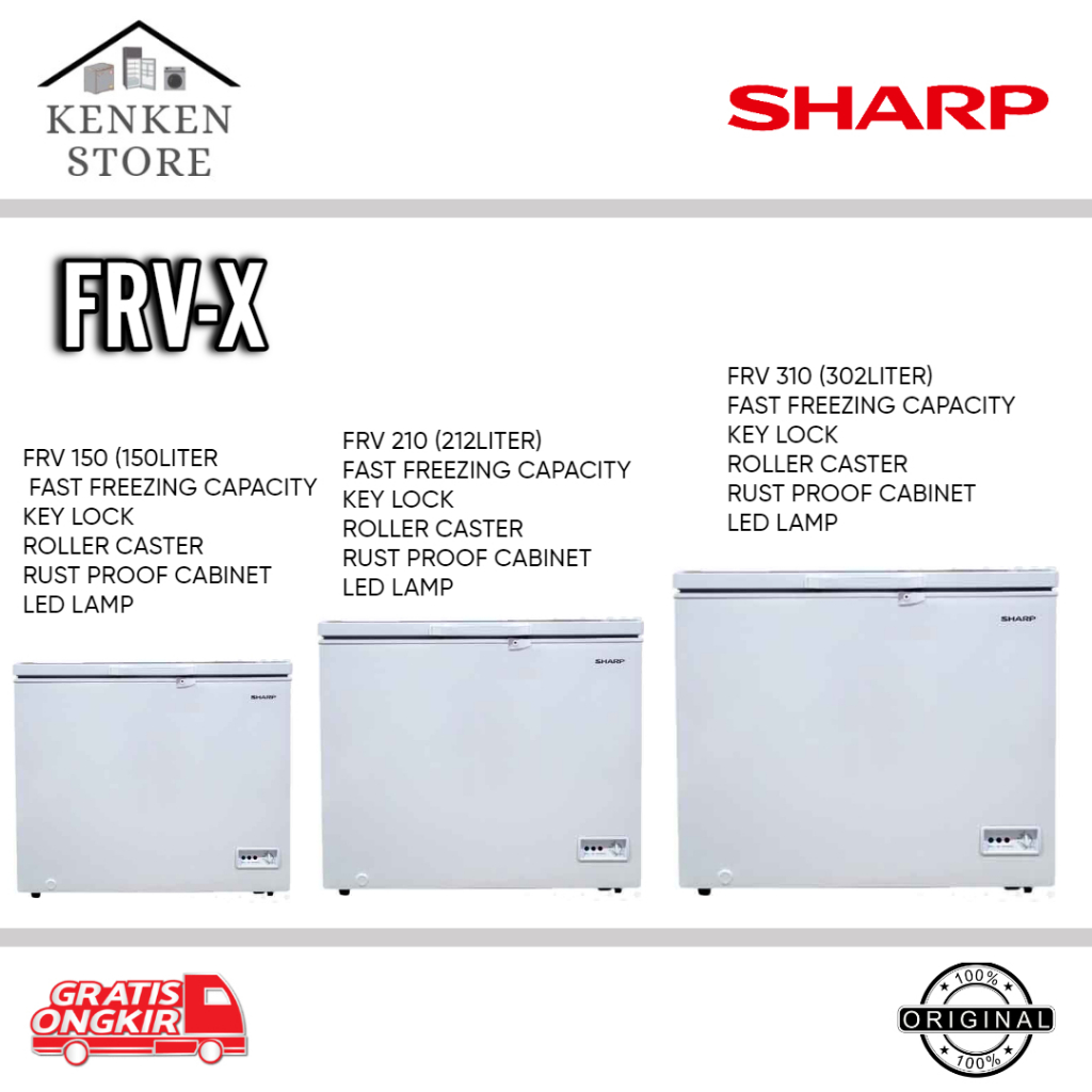 CHEST FREEZER SHARP FRV-150X|FRV-210X|FRV-310X