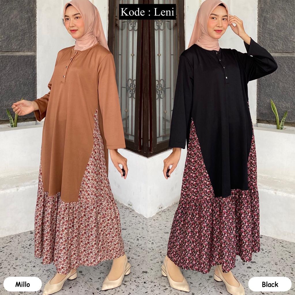 DIANDRA DRESS - GAMIS KAOS KNIT KOREA COMBINASI RAYON