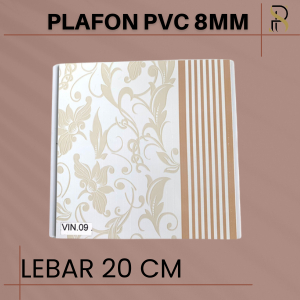 Plafon PVC coklat putih bermotif 8 mm / 8mm premium murah dan berkualitas (SP 9)