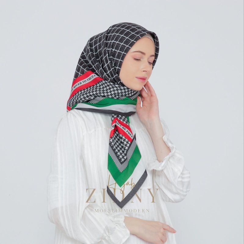 ZARELLFASHION - SEGIEMPAT VOAL PALESTINA ( HIJAB SEGIEMPAT PALESTIN MOTIF MM2 )