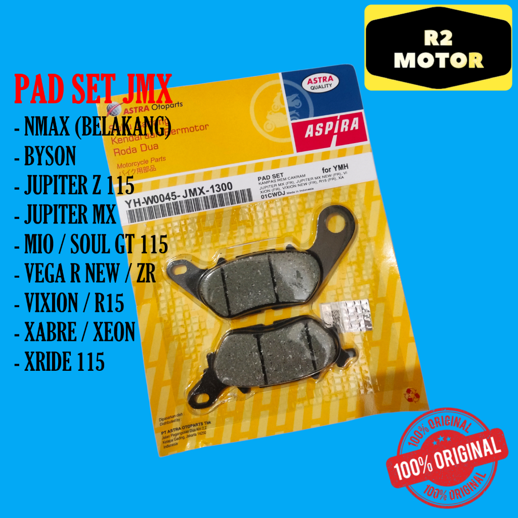 KAMPAS REM CAKRAM PAD SET JMX BELAKANG NMAX DEPAN BYSON FINO JUPITER Z1 SALIB ROBOT MX NEW MIO J SOU