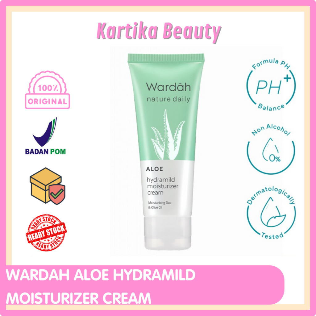 WARDAH ALOE HYDRAMILD MOISTURIZER CREAM 40 ML PELEMBAP WARDAH KRIM WARDAH KRIM LIDAH BUAYA