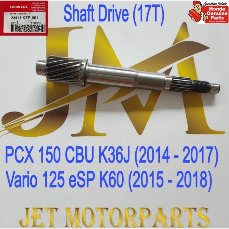 23411 KZR 601 Shaft Drive 17T As Gardan Vario 125 Old Non Led Asli Atau Ori Honda AHM