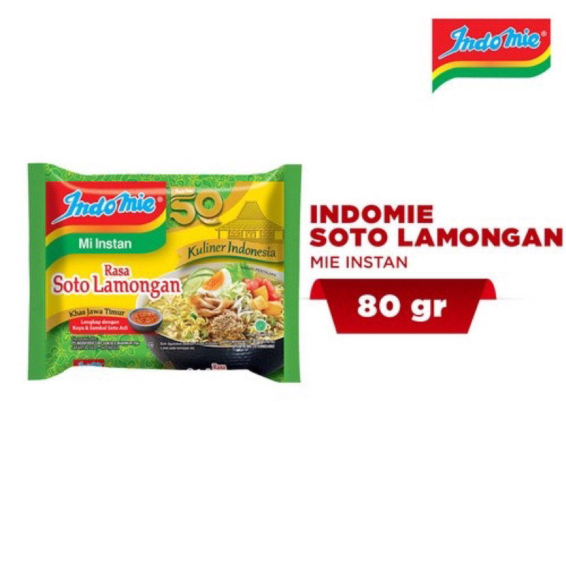 

(COD) Indomie Mi Instan Rasa Soto Lamongan Khas Jawa Timur 80gr