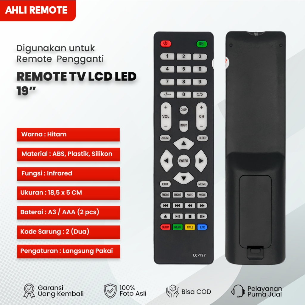 Remot TV JUC LCD LED 19" /  Remote TV LCD LED JUC