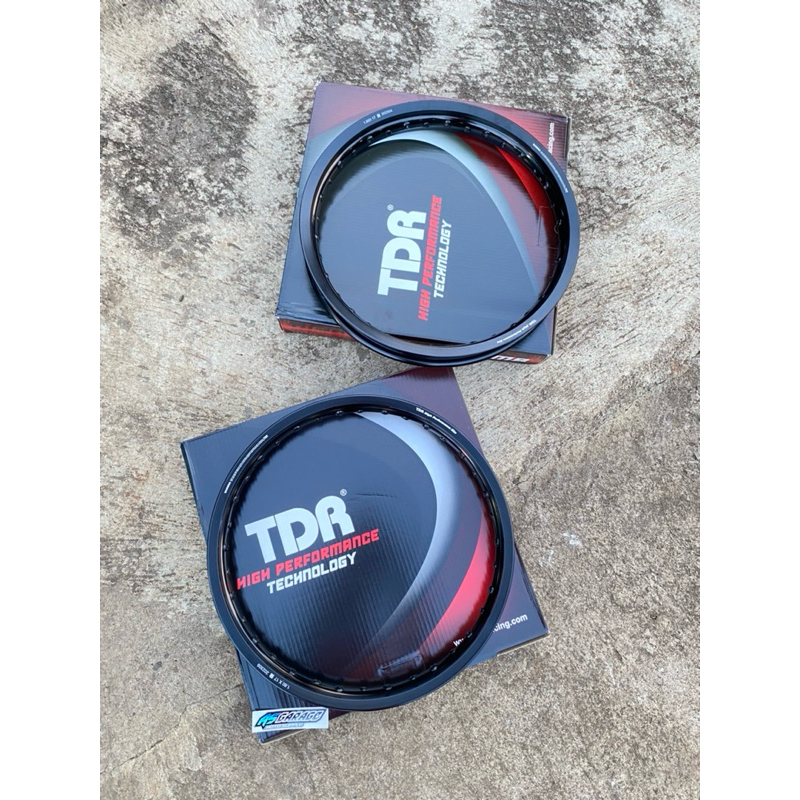 VELG TDR W SHAPE 160 / 185 RING 17 HITAM GILAP CERAT 1 SET