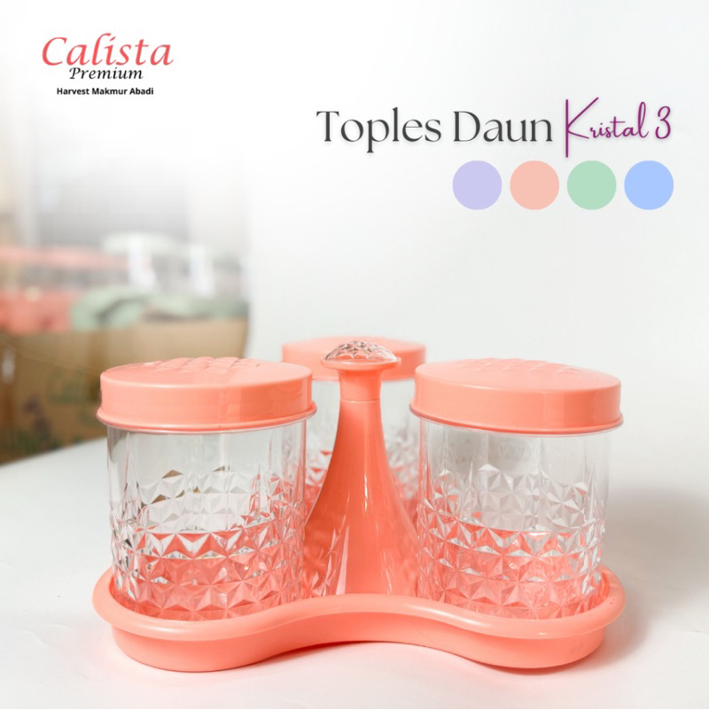 Toples Kue Lebaran / Toples set 3 Daun Calista Premium /Toples set 3 daun Calista (free bublewrape)