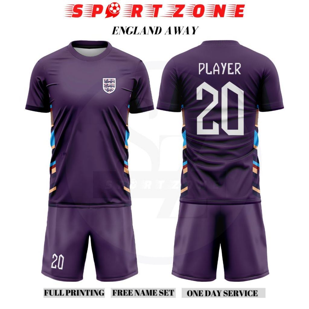 Jersey baju bola INGGRIS ENGLAND AWAY LIGA EURO 2024 - 2025 Free Nameset Full Printing premium