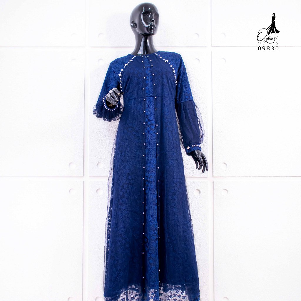 Ozias - Gamis Brokat Garden Lace 09830 Ld 105-navy