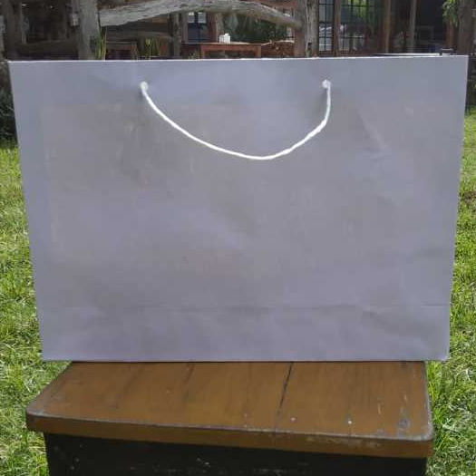 

Paperbag tas kertas bahan kraft putih 35x10x25cm tas souvenir hampers kado seminar hajatan