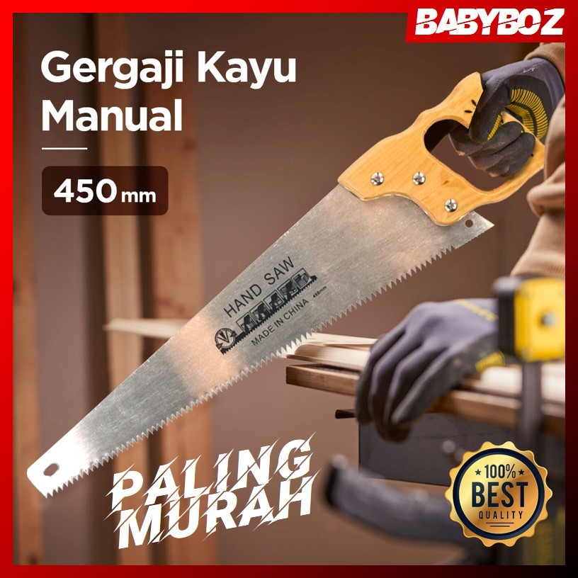 BABYBOZ - PYLEAS Gergaji Kayu Tangan Manual Hand Pulled Saw 450 mm 18 INCH BUKAN TJAP MATA IMPORT TA