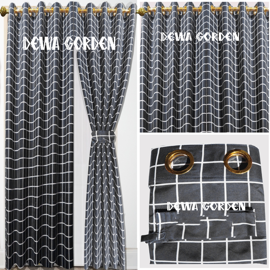 GORDEN JENDELA PENDEK AESTETIC KOTAK KOTAK - GORDEN JENDELA - HORDENG JENDELA PENDEK POLOS EMBOSS