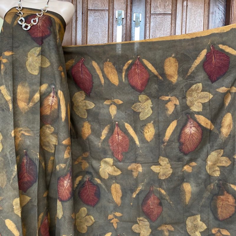 Kain Ecoprint Katun Dobby