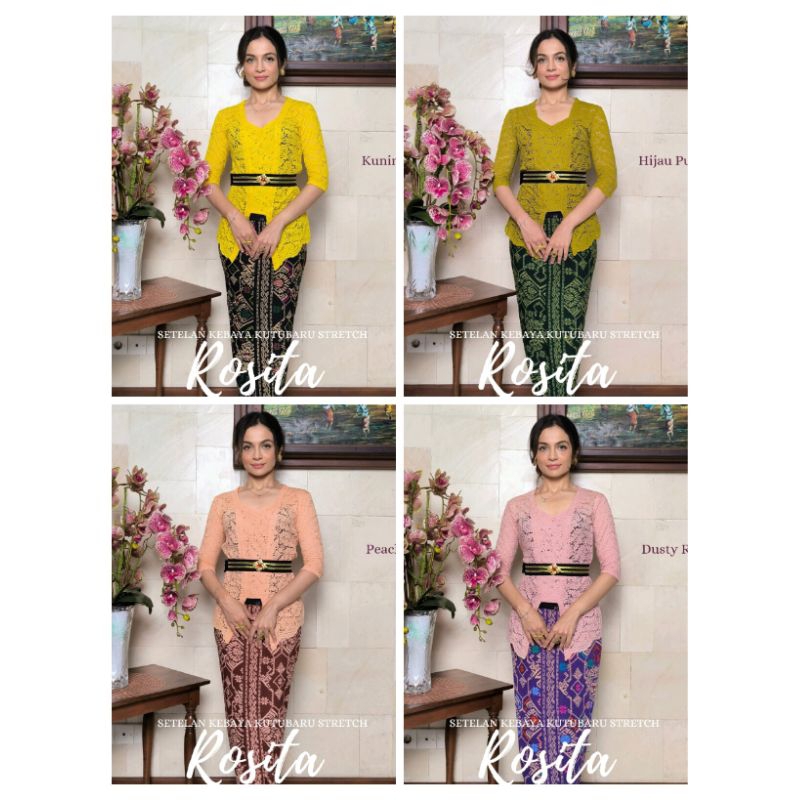 Setelan Kebaya Bali strech rosita| Kebaya Kutubaru Bali