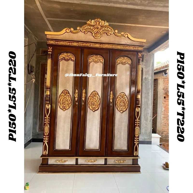 Lemari pakaian Minimalis, Lemari Pakaian Pintu 3 Minimalis, Lemari Pintu 3 Rahwana