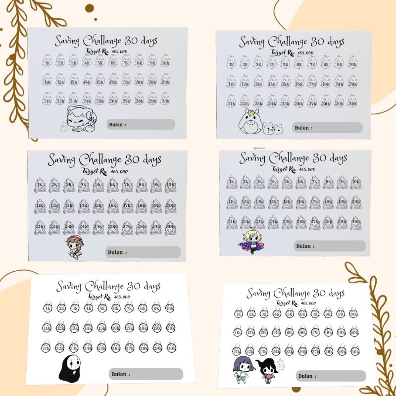 

Amplop Saving Challange Gambar Anime (Ghibli version)| Amplop Target Menabung | Envelope Saving Challange 30 days | Amplop nabung 30 hari