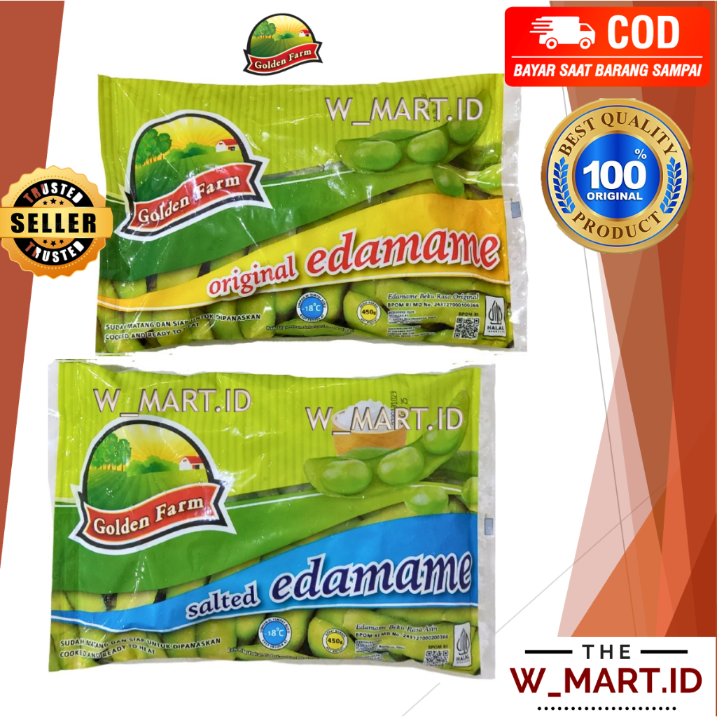 

GOLDEN FARM EDAMAME PEANUT KACANG KEDELAI MUDA SALTED ORIGINAL 450 GR