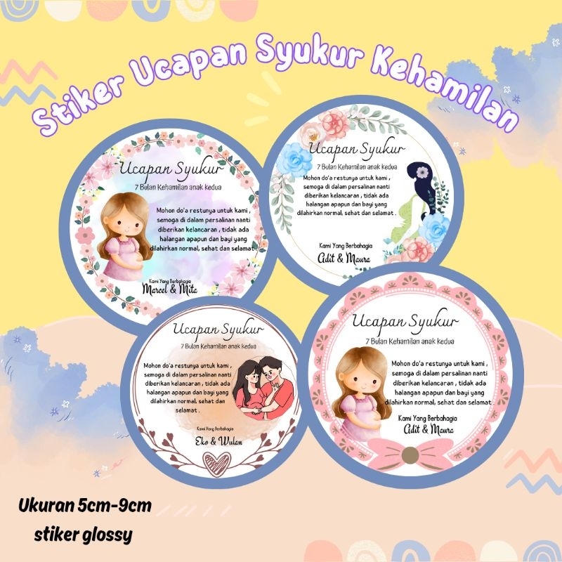 

Stiker Ucapan Syukur kehamilan/ isi 32pcs/7bulan/4bulan/teloni