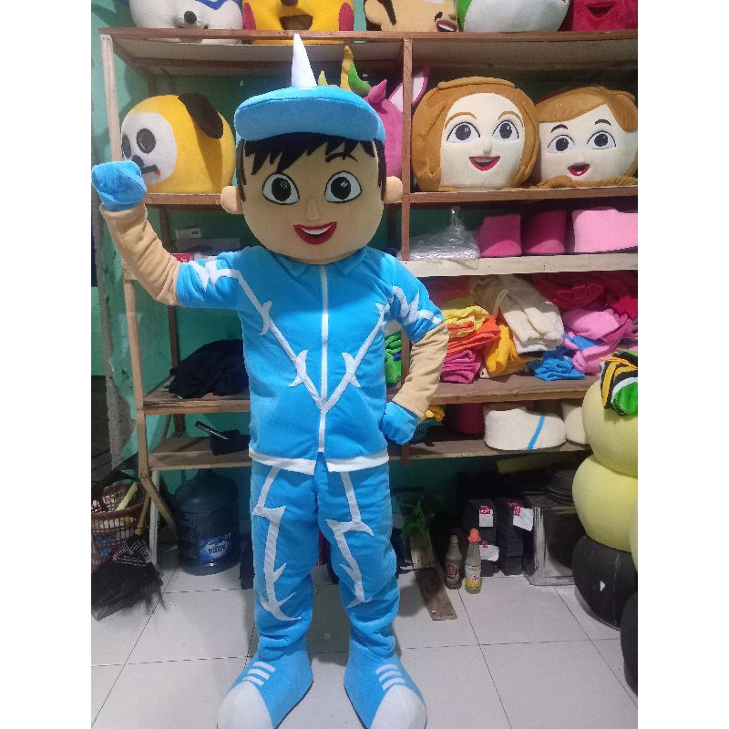 Kostum badut karakter boboiboy biru Termurah