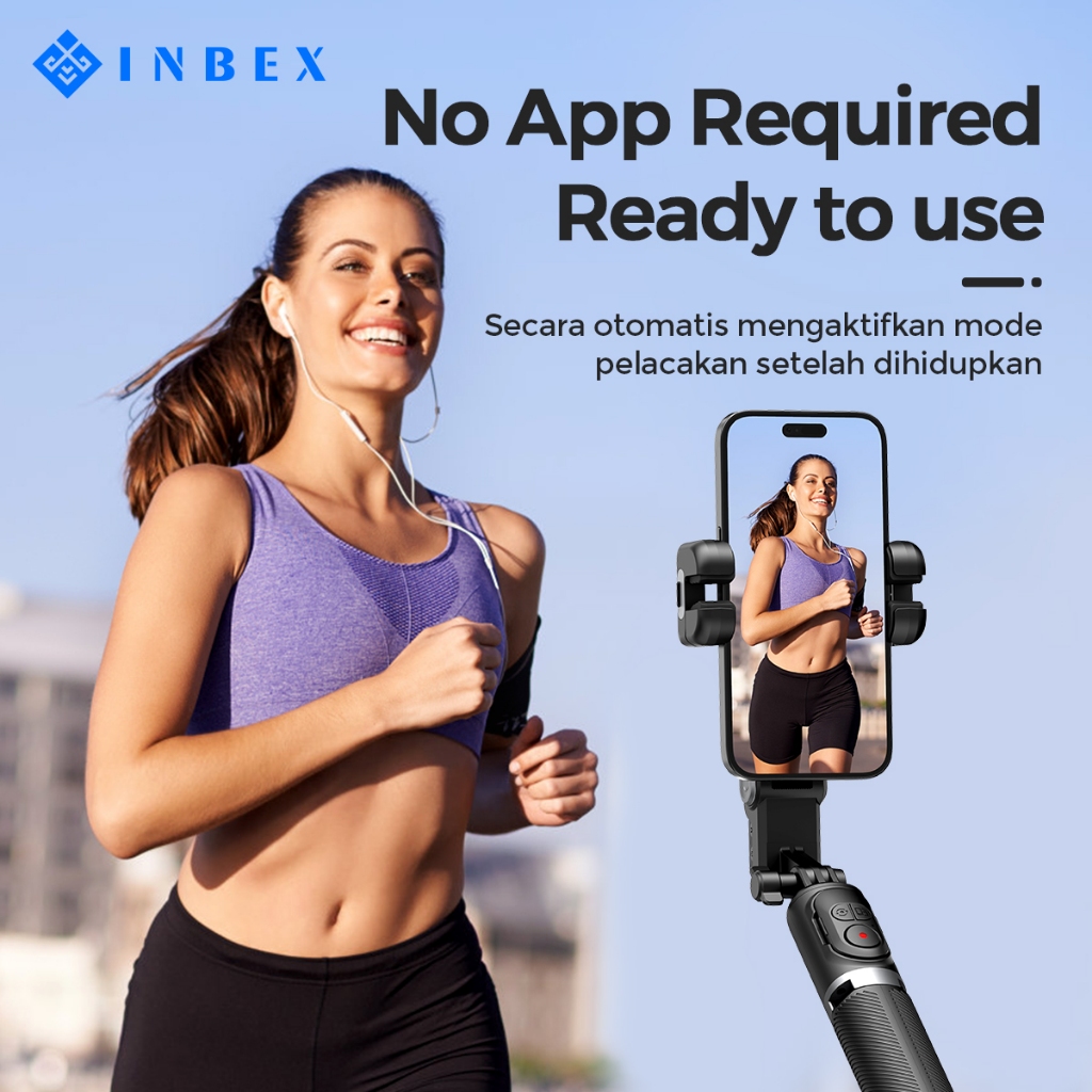 INBEX M1/M2 Gimbal Stabilizer Handphone AI Face Tracking No need APP 153cm Tongsis tripod multifunctional Stabilizer-3