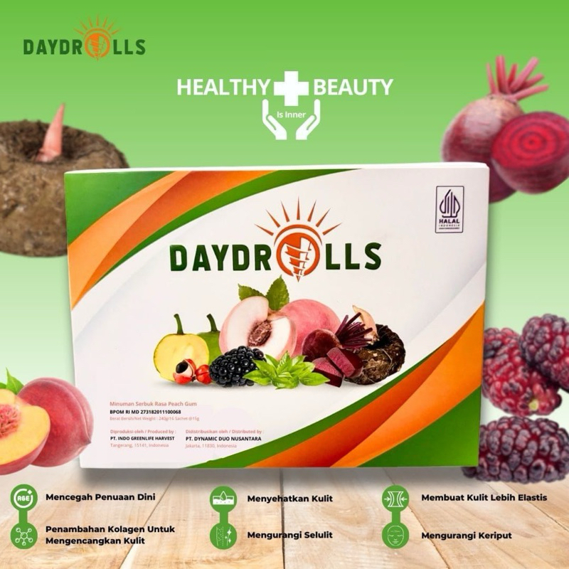 

Daydrills Minuman Fiber rasa Peach Gum 1 bos (isi 16)