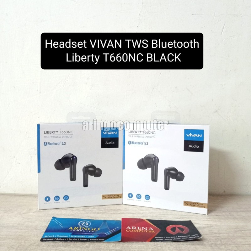 Headset VIVAN TWS Bluetooth Liberty T660NC BLACK
