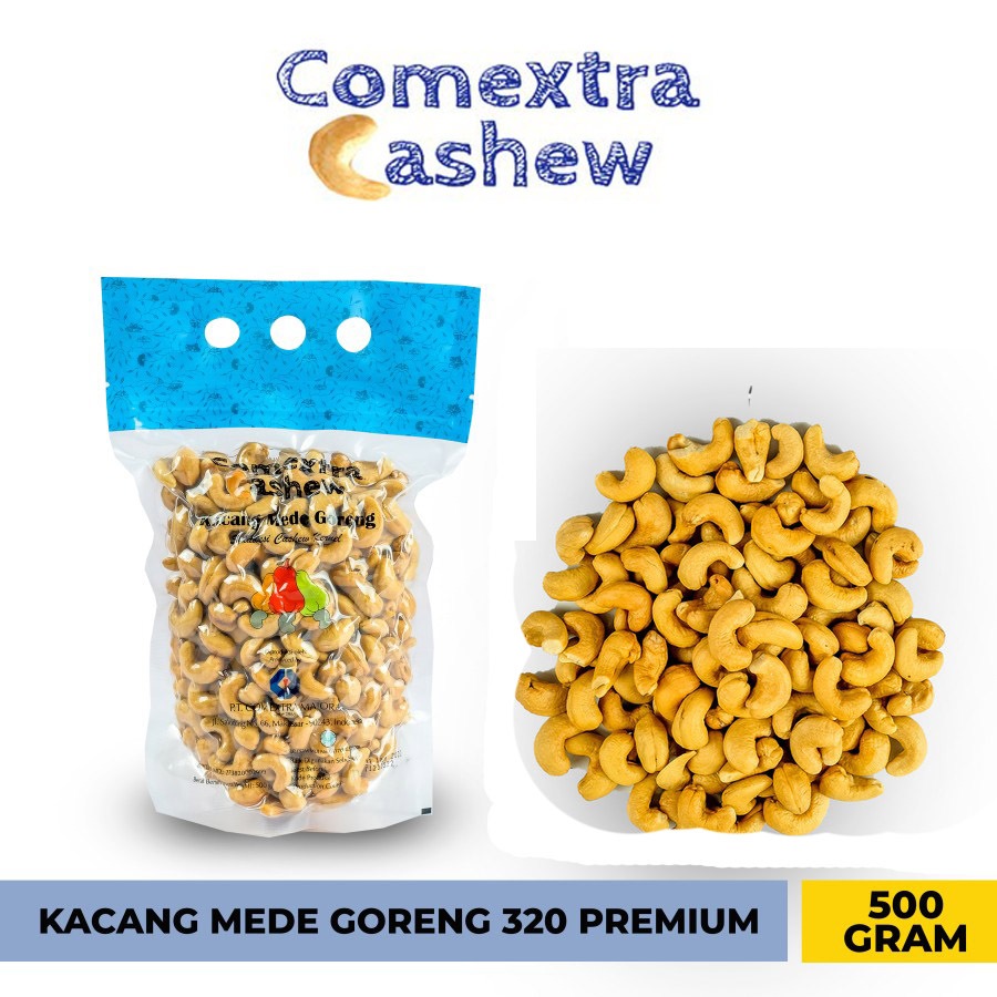 

Kacang Mede Comextra Goreng 500 Gr Utuh 320 Premium - Mete / Mente (Bali)