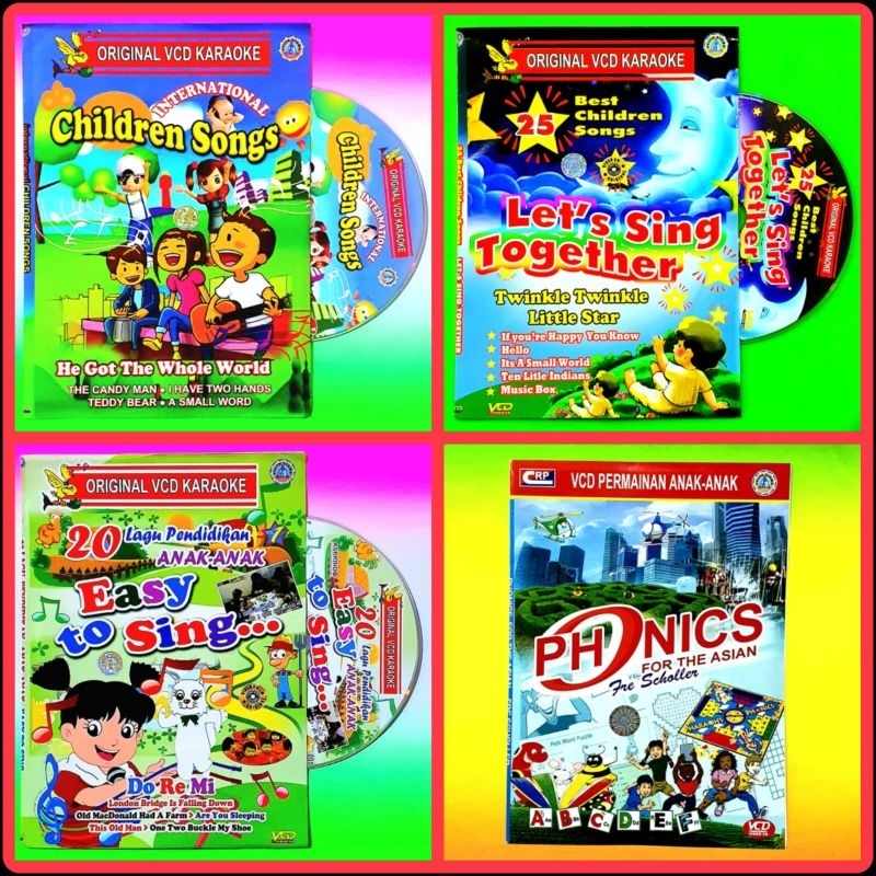KASET ORIGINAL VCD  CHILDREN SONGS LAGU ANAK BAHASA INGGRIS-KASET VCD EDUKASI ANAK-KASET VCD LAGU AN