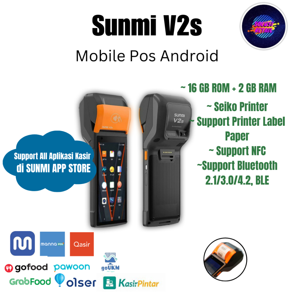 Sunmi V2s : Mobile POS Android