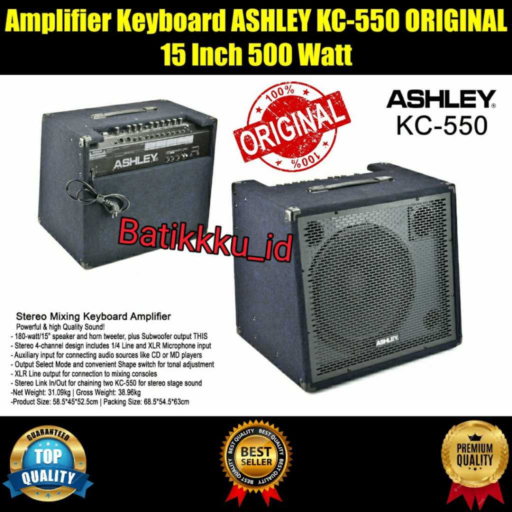 Amplifier Keyboard Stereo Mixing ASHLEY KC 550 KC550 ORIGINAL 550 WATT