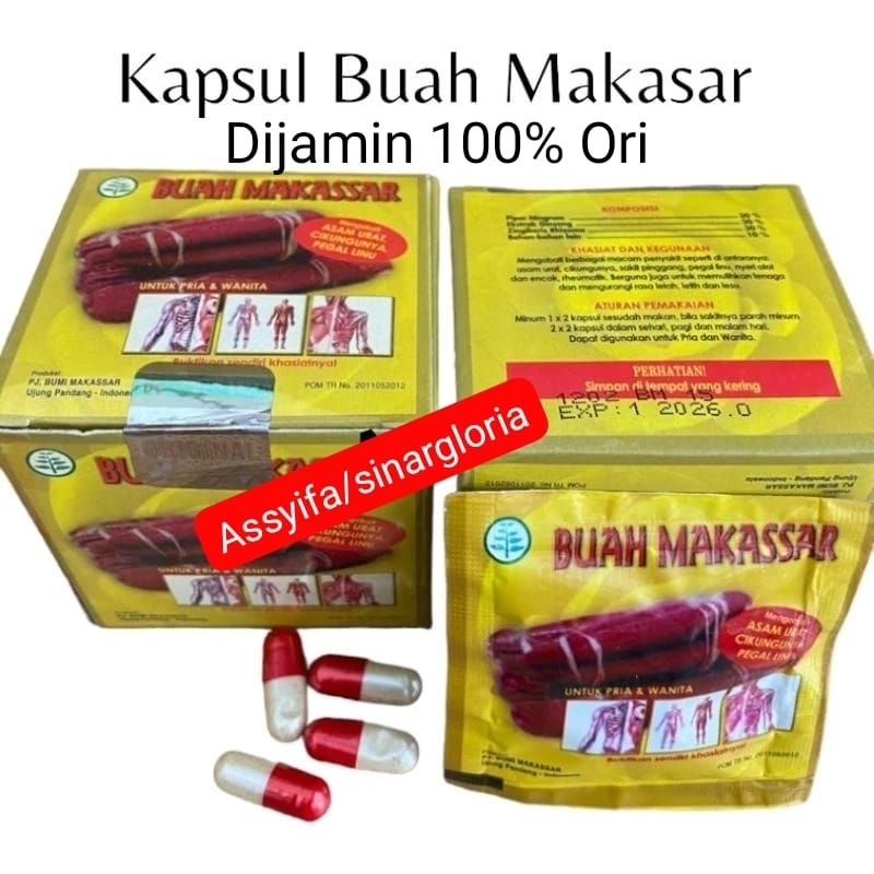 100% ORI - BUAH MAKASSAR ORIGINAL - KAPSUL BUAH MAKASAR - ASAM UR4T PEGEL LINU KOLEST PENGAPURAN TUL