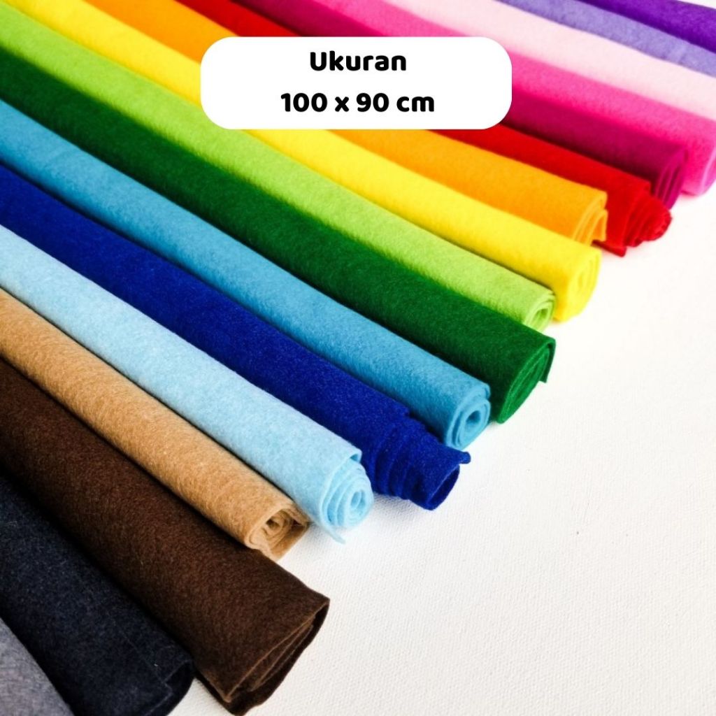 Kain Flanel 100x90 cm Warna Lengkap Felt Cloth Katun Wol Tenun Peralatan Perlengkapan DIY Craft Craf