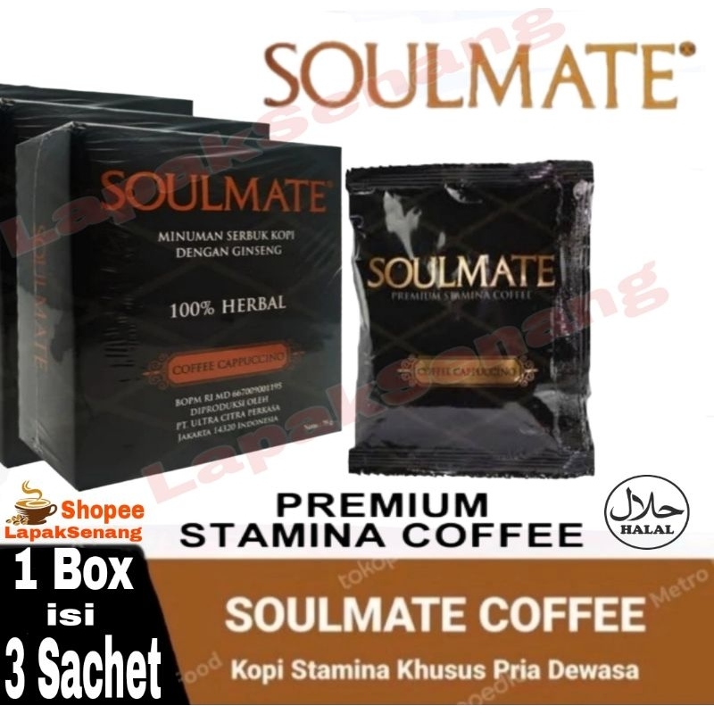 

Soulmate Coffee 1Box (3sachet) - kopi Soulmate Gingseng Premium