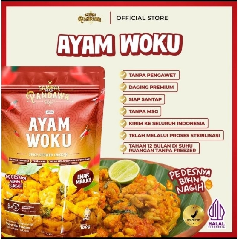 

sambal MAK PANDAWA, Ayam woku 100 gram