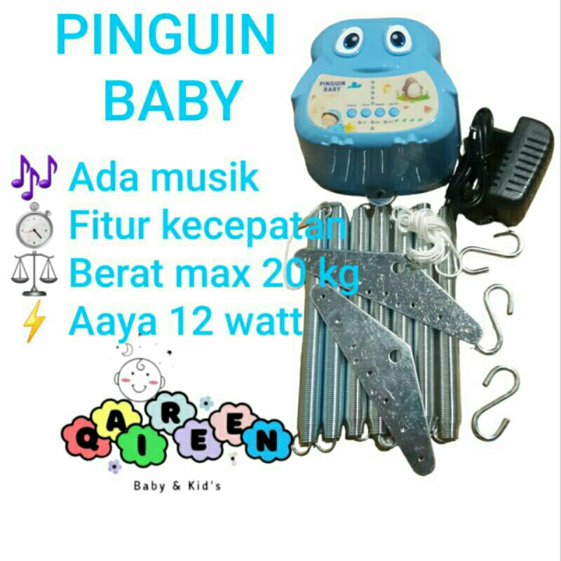 AYUNAN bayi elektrik ayunan bayi otomatis PINGUIN BABY AYUNAN ELETRIK