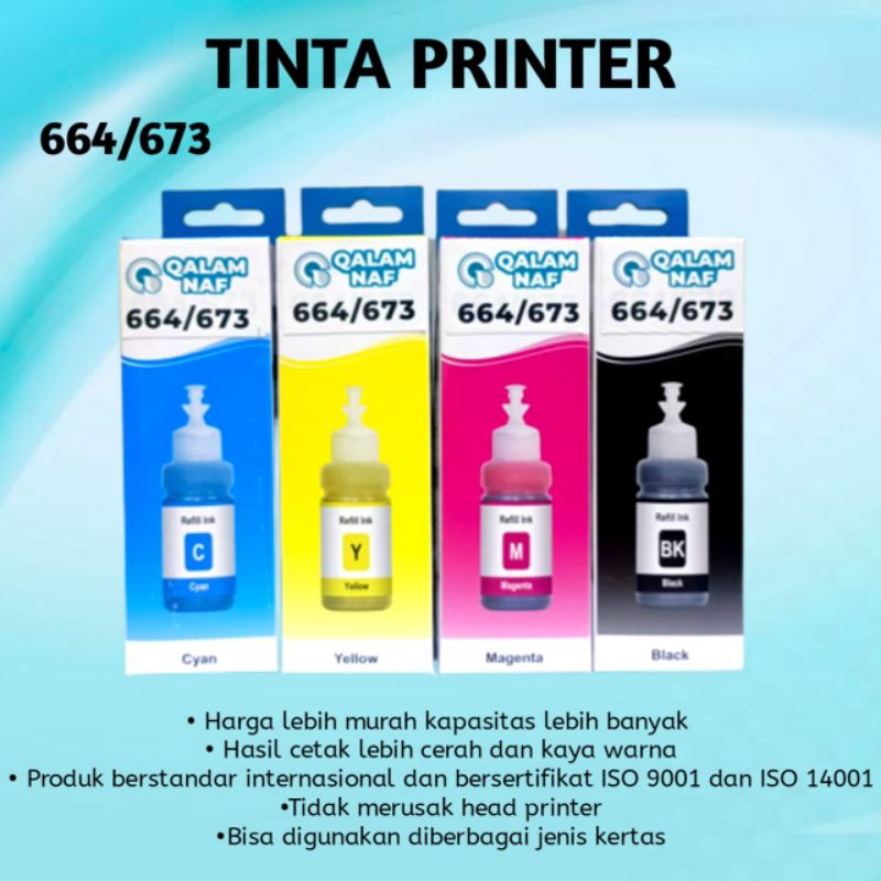 Tinta Epson 664 673 satu paket isi 4 Tinta Compatible Epson Tinta Printer 664 673 Tinta Epson Murah