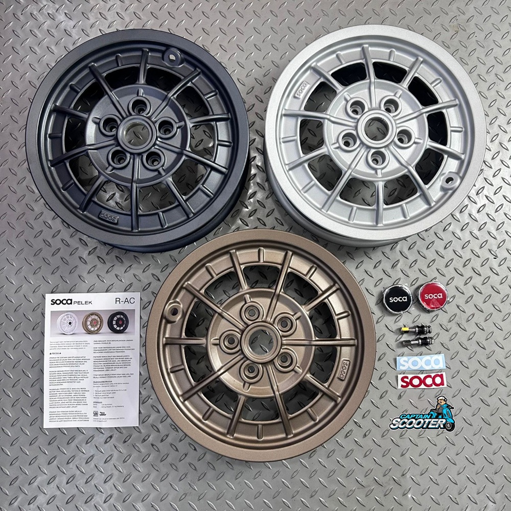 SOCA Rims Velg R-AC Vespa Sprint Primavera GTS LX S Ring12 R12