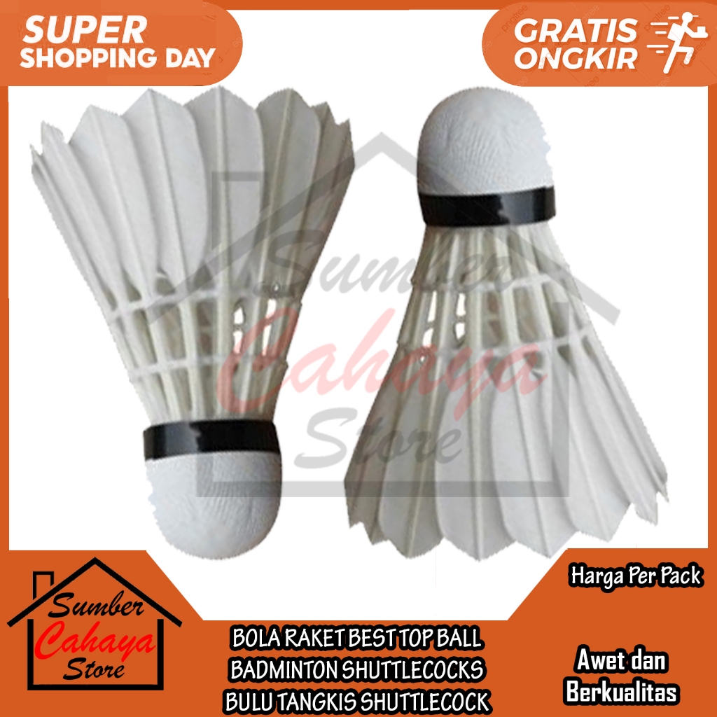 Bola Badminton Slop Isi 12 PCS Shuttlecocks Bulu Tangkis Tepuk Angsa Gabus Shuttlecocks Raket  Reket