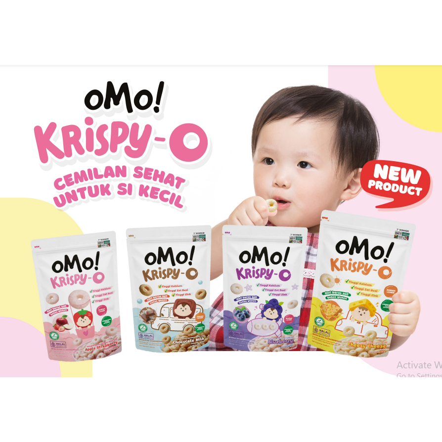 

OMO Krispy-O 15g - Cemilan Bebas Gluten - Snack Sehat Bayi Anak - Omo! Krispy O