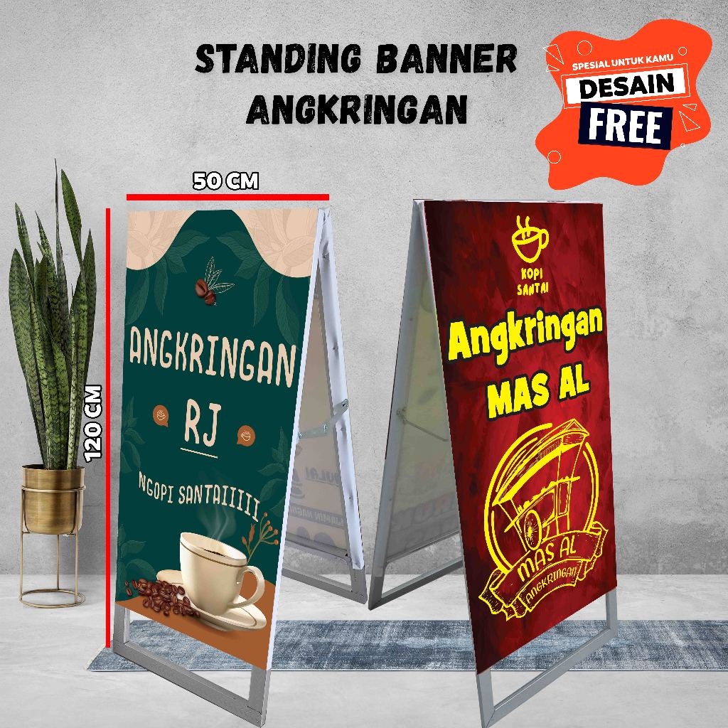 Standing Banner A angkringan | standing banner portable angkringan | standing banner lipat angkringa
