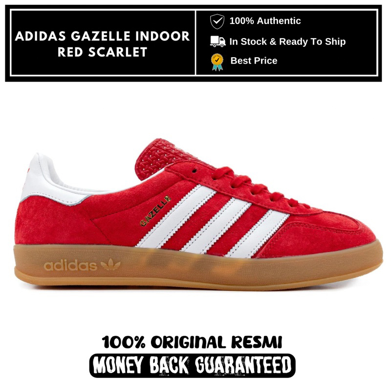 Adidas Gazelle Indoor Red Scarlet (H06261) - 100% Original Resmi