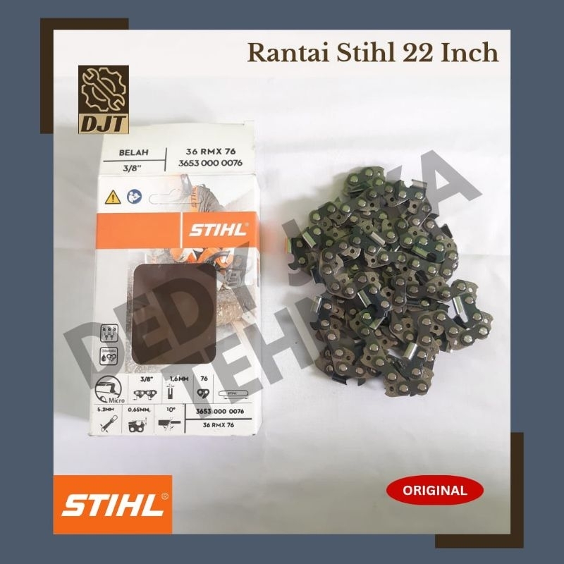 RANTAI Belah STIHL 22" 38T 36 RMX 76/ Chain Saw Senso Bar 22 Inch 3653 000 0076