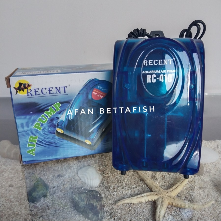 RECENT RC 410 Mesin Airator Aerator 2 Lubang Gelembung Udara Aquarium