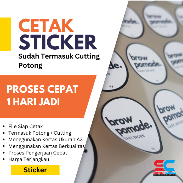 

CETAK STIKER MURAH 1 HARI JADI BAHAN TEBAL / LABEL LOGO KEMASAN / SUDAH TERMASUK POTONG CUTTING