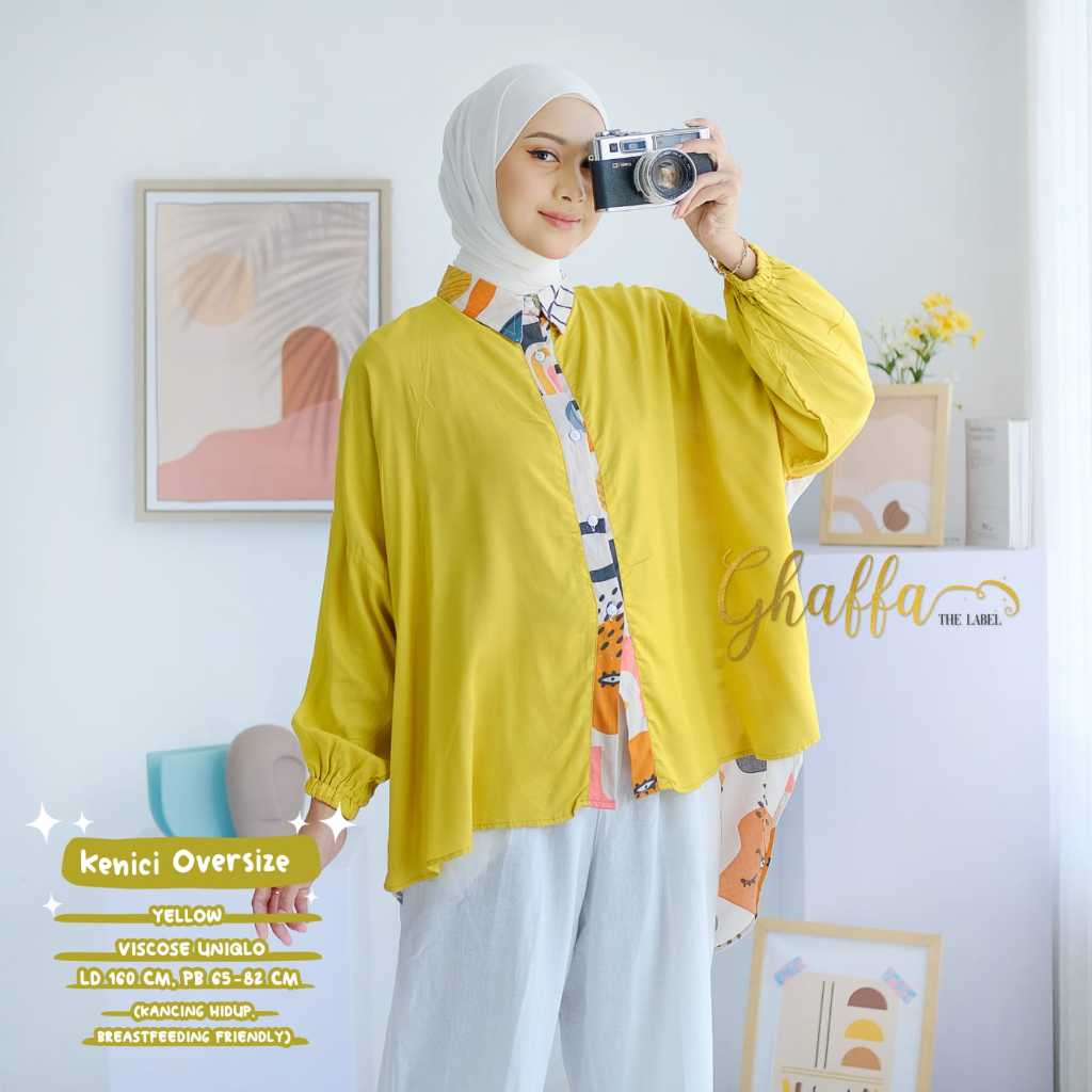 GHAFFA - KENICI OVERSIZE / BLOUSE / ATASAN OVERSIZE / ATASAN VISCOSE UNIQLO