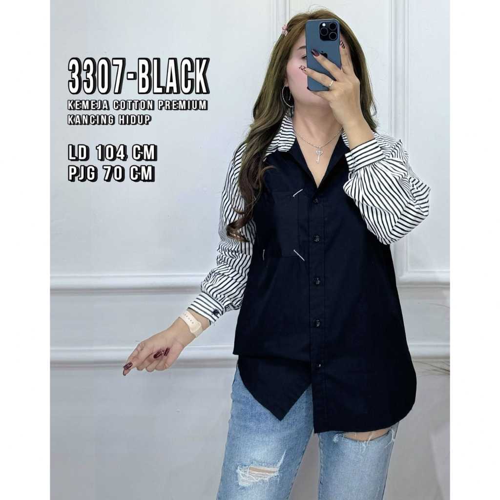 M7015 kemeja cantik fashion bangkok new bahan katun premium 3307
